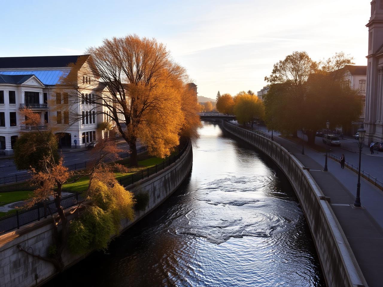 Christchurch in autumn light
